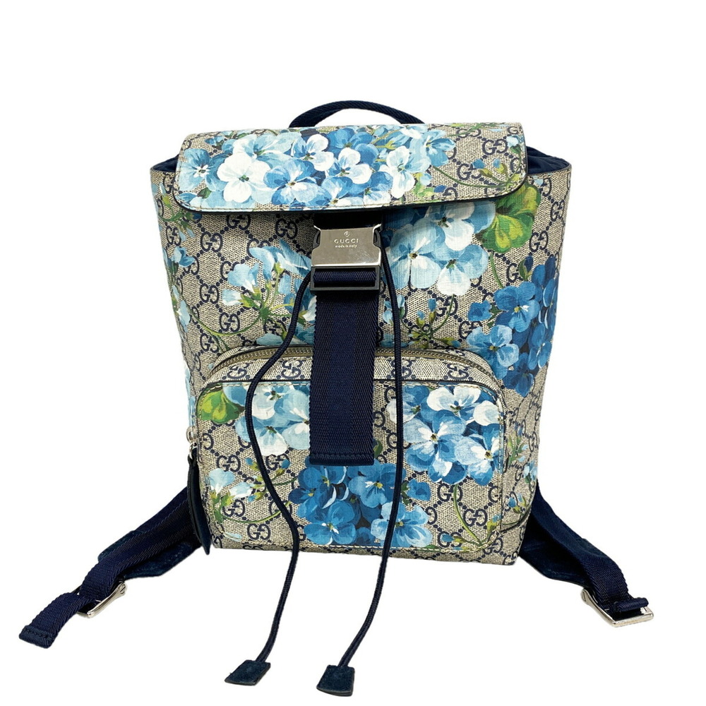 Gucci GG Blooms Backpack/Daypack 410544 Navy Blue Women's